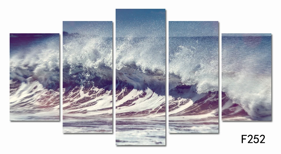 

Cuadros 5pcs Splendid Wave Sea Modern Wall Prints On Canvas Picture Home Living Room Decoration Unframed Coloring No Frame