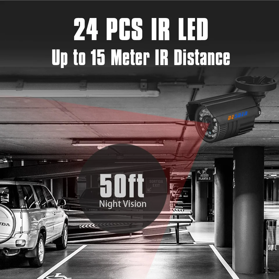 Besder 48 В PoE HD 720 P IP Камера Пуля Мобильный просмотра ИК Ночное видение 1 МП P2P
