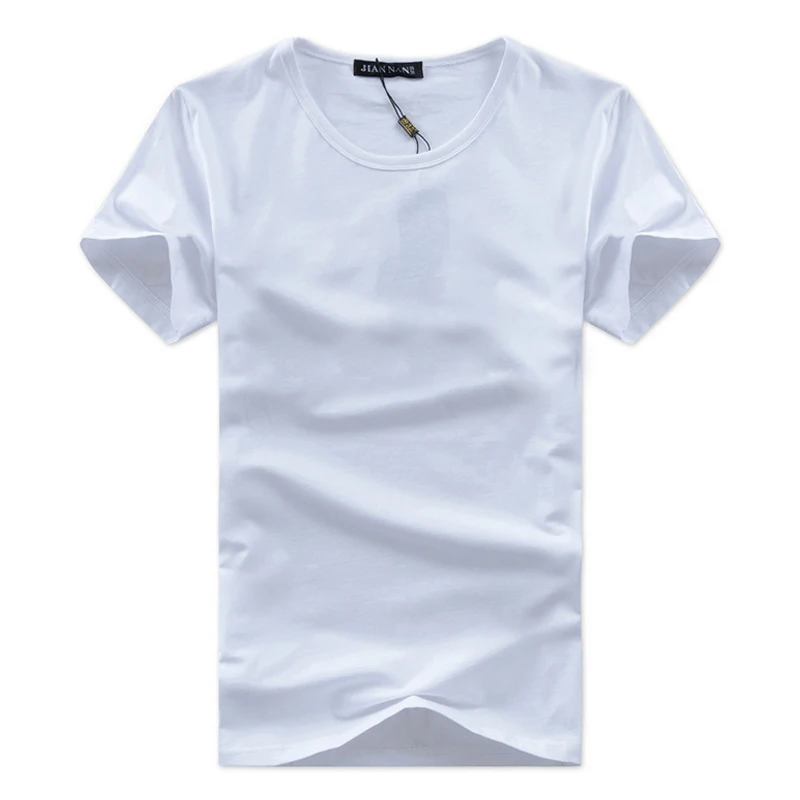 Summer Short Sleeve Casual Men's T Shirts Male High Quality T-Shirt Men Lycra Fashion Tshirt 9 Colors Free Shipping Size M-5XL | Мужская