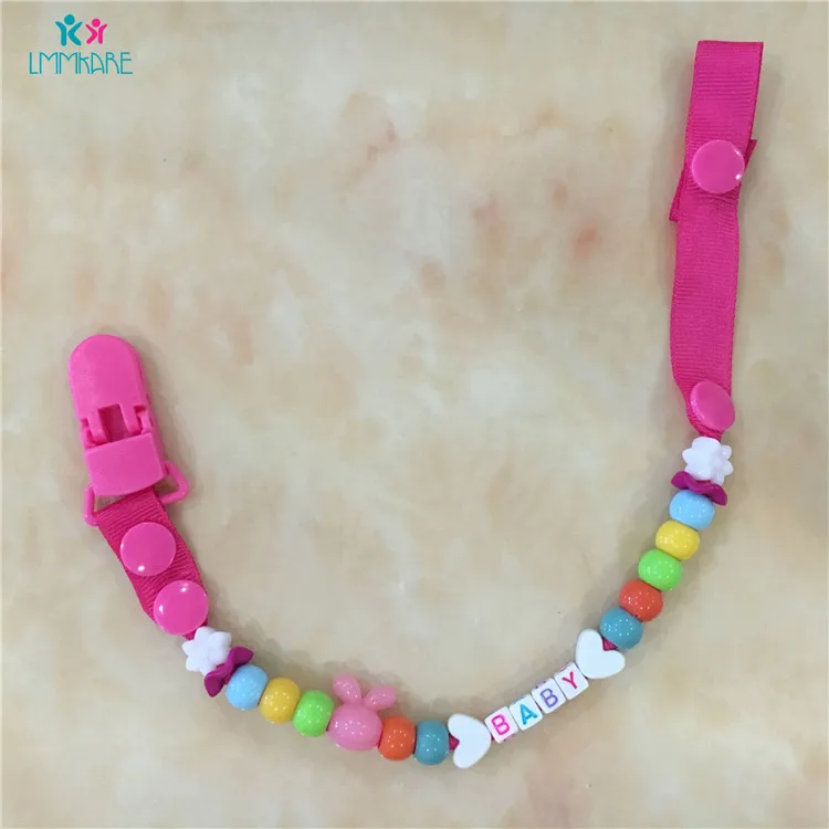 Арбузно-красный Новорожденных прищепка для соски цепи мультфильм кролик звезды поводок соска держатель детский Прорезыватель анти-падение Соска-Ниблер зажимы - Цвет: Арбузно-красный