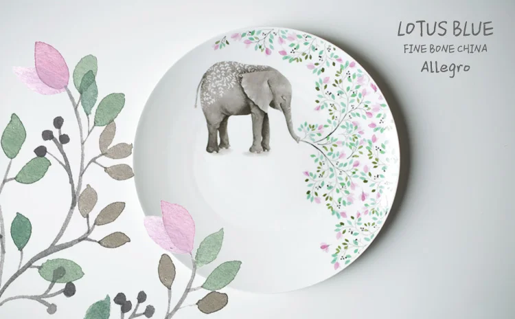 Круглые керамические тарелки 10 дюймов высококачественные из костяного фарфора с