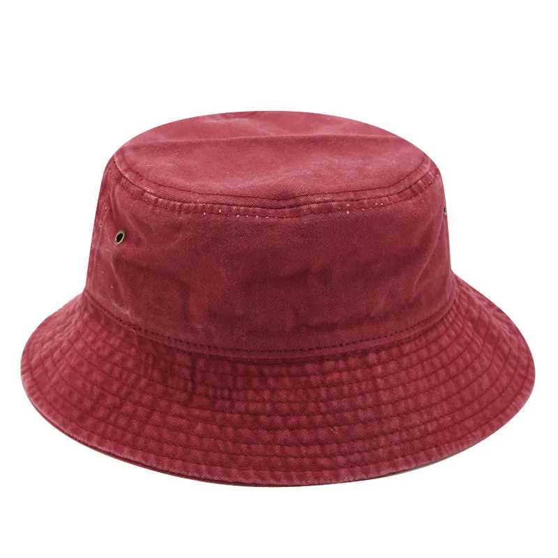 Travel Summer Bucket Hat Cotton Solid Flat Men Women White Red Blue Orange Outdoor Foldable Sunscreen Sun Protector Cap