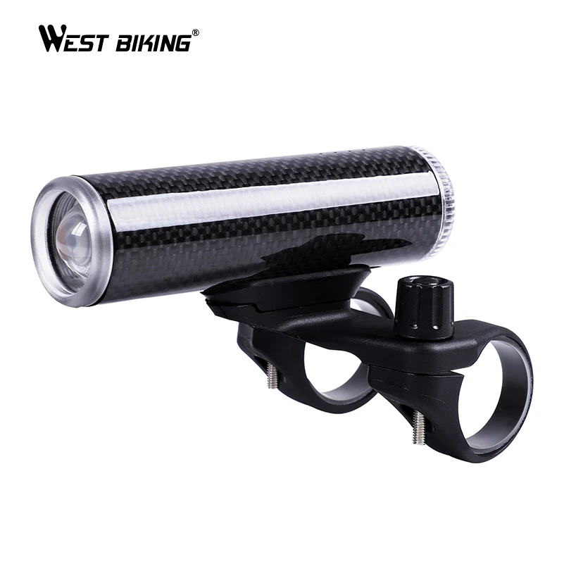 WEST BIKING велосипедный светильник из углеродного волокна USB зарядный фонарь флэш IPX6
