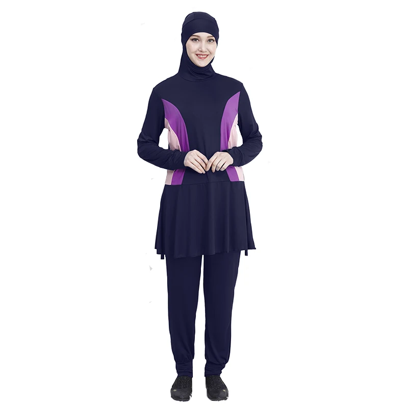 

Chest pad Muslim Swimwear Islamic Women Modest Hijab Plus Size Burkinis Wear Swimming Bathing Suit Beach Full Coverage Swimsuit