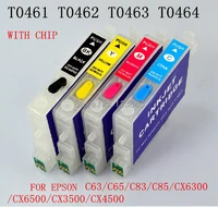 t0461 t0474 refillable ink cartridge for epson stylus c63c65c83c85cx6300cx6500cx3500cx4500 printers auto reset chip