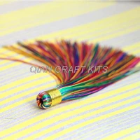 50pcs soft long filament tassels charms pendants earrings settings assorted color 125mm high quality individul pack
