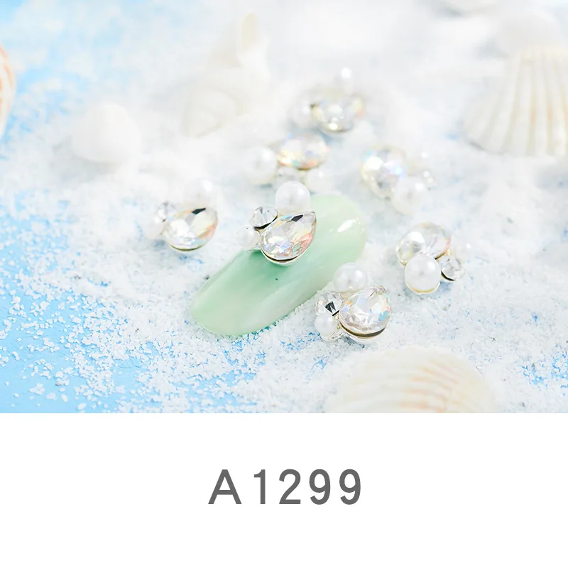 A1299(100pcs) 100 шт ногтей ювелирные изделия горный хрусталь жемчуг лук ногтей дрель ногтей сплав аксессуары - Цвет: A1299(100pcs)