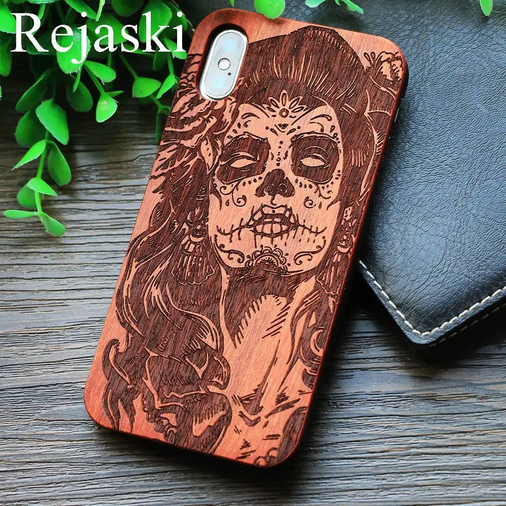 Новый бамбуковый Деревянный чехол для телефона с черепом Huawei P20 пистолетом АК