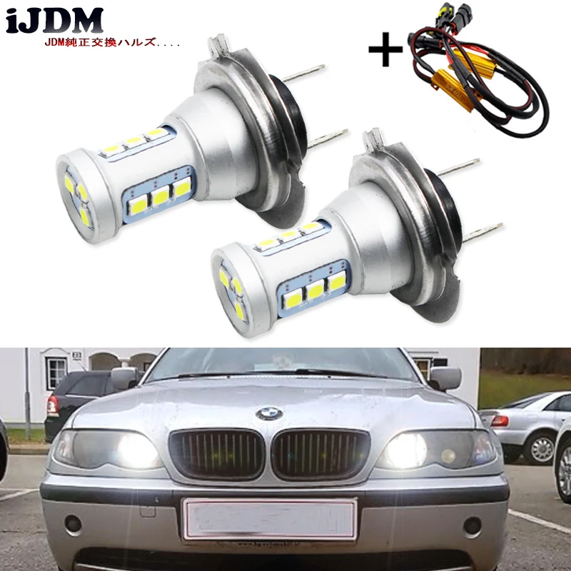 IJDMT авто высокой мощности без ошибок H7 светодиодный 12SMD 12В для BMW E46 3 серии 325i 330i M3