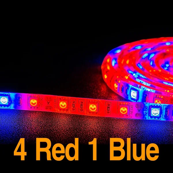 4 Red 1 Blue Светодиодный Grow полосы S5050 3/4/5 Красный 1 синий 5 м полный спектр IP65 фито-светильник для парниковых гидропоники растениеводства DC 12V фитолампа - Испускаемый цвет: 4 Red 1 Blue