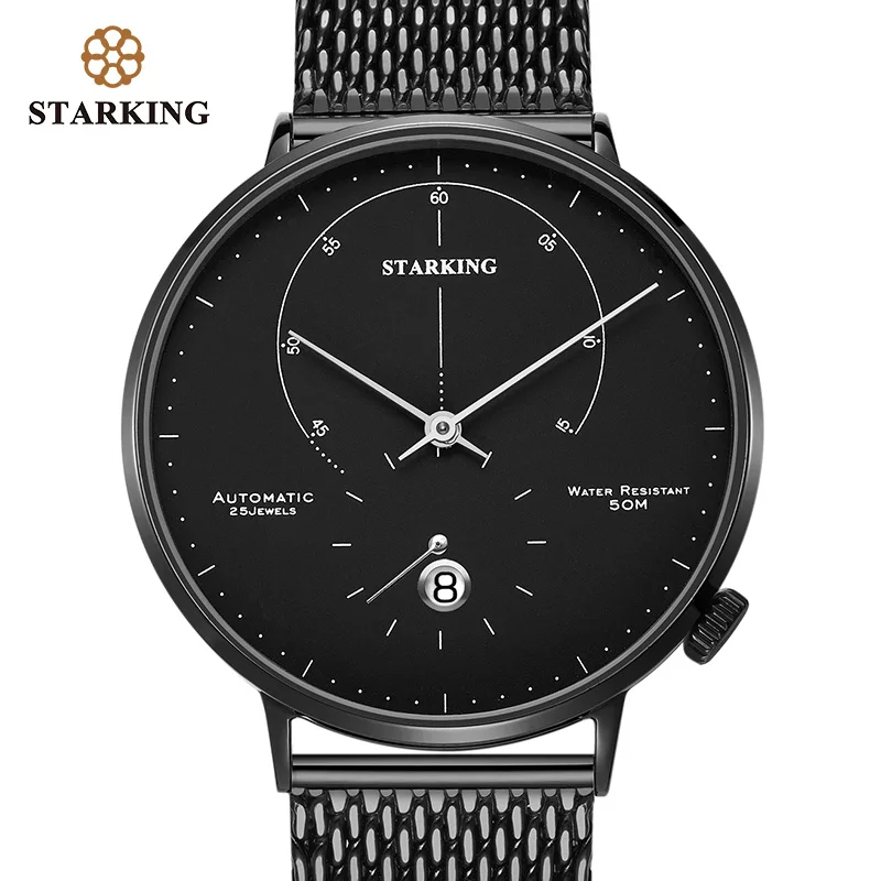STARKING, автоматические часы, Relogio Masculino, самовзводные, 28800 Beats, механические, для мужчин, t, наручные часы, мужские, стальные, 5 АТМ, AM0269 - Цвет: AM0269HS22