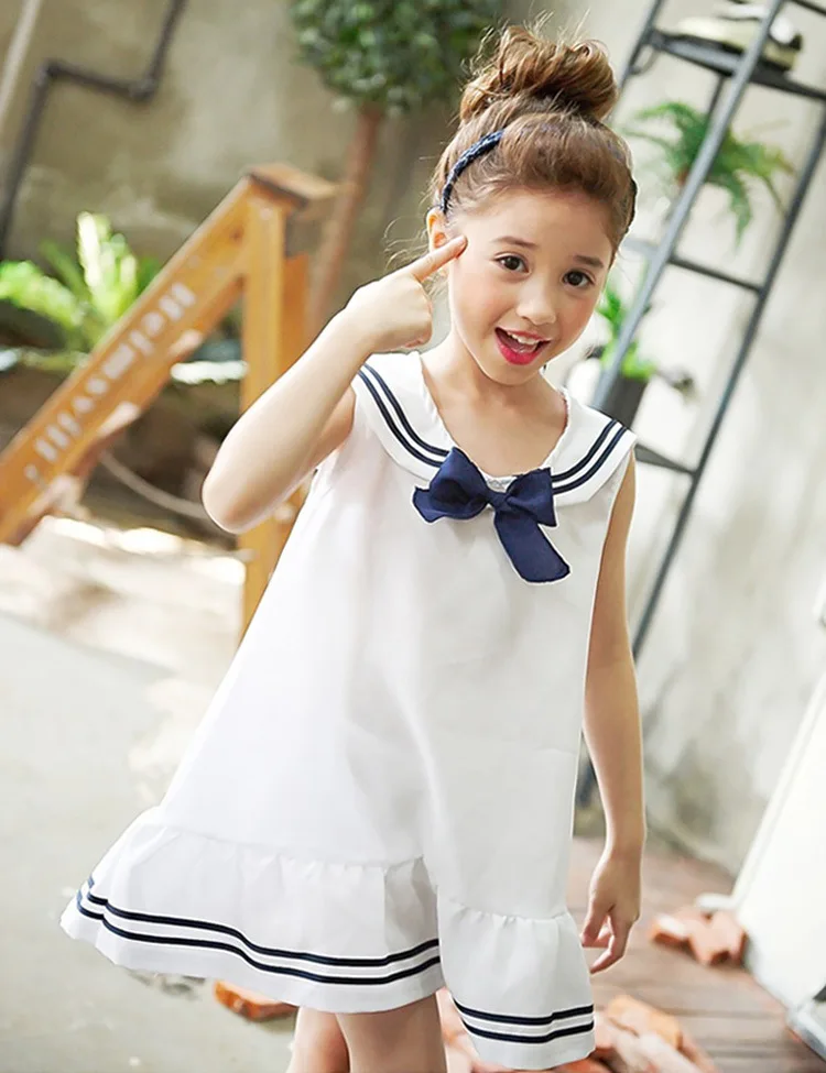 Хлопковое платье без рукавов для девочек Летние Детские платья выпускного
