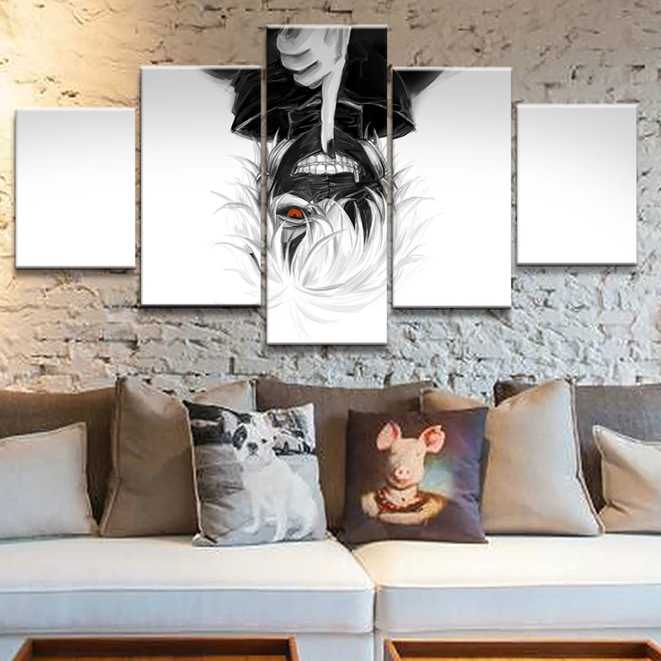 

Wall Art Canvas Paintings 5 Pieces Tokyo Ghouls Picture Prints Home Decoration Animation Creative Poster For Living Room Modular