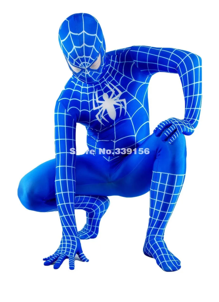 Подгонянный Синий/Красный взрослый супергерой зентай костюм Хэллоуин