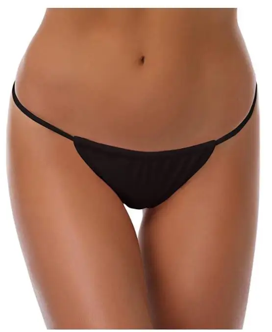 SHEKINI женский Купальник Низ низкая посадка Cheeky String Thong Бикини Низ - Цвет: Black