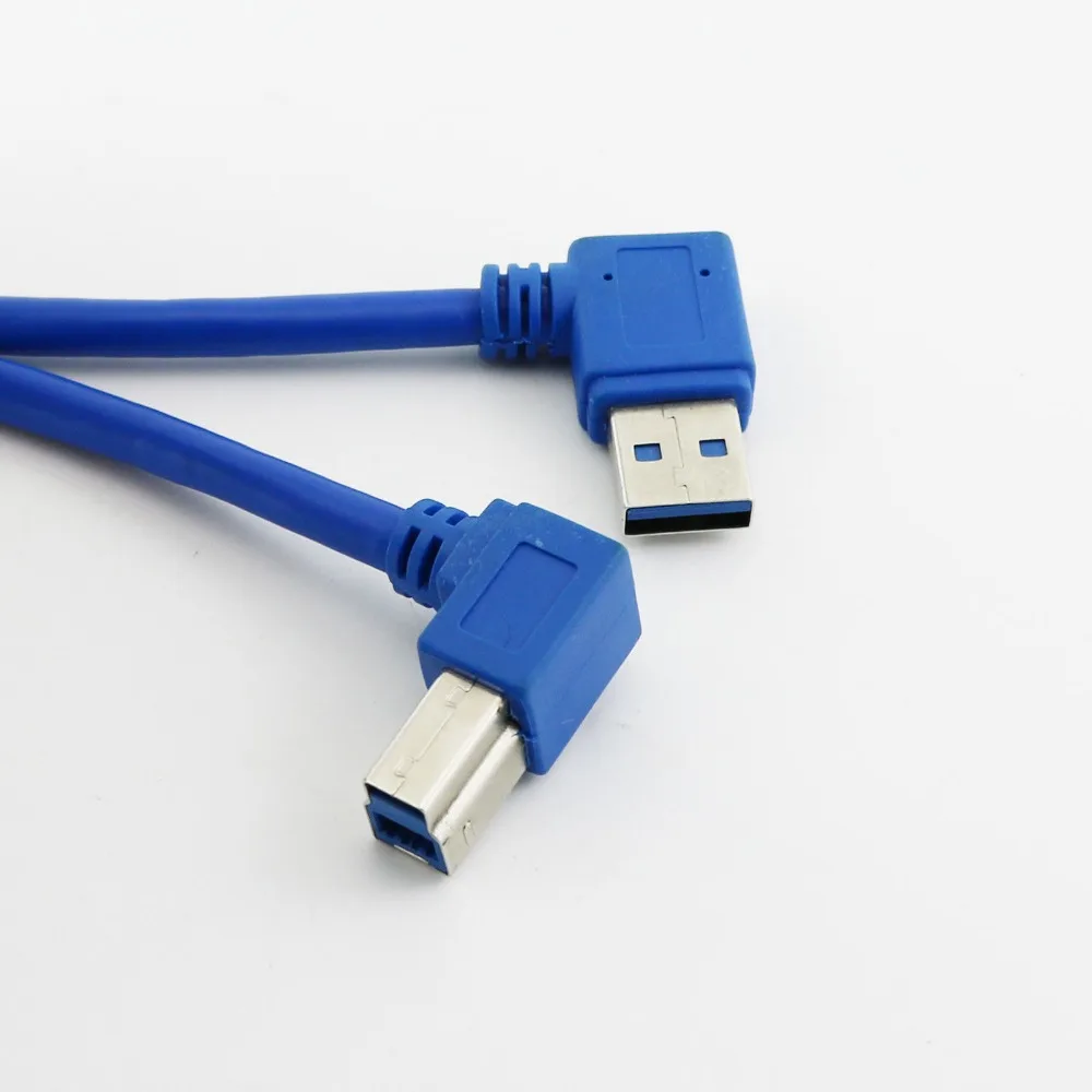 1 шт. USB 3 0 A штекер левый угол к B штекеру 90 градусов Угловой кабель|Компьютерные