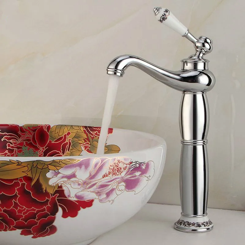 

MOIIO Antique Basin Faucets Gold Faucet Luxury Bathroom Mixer Faucets Black/Rose Golden brass and stone vessel faucet