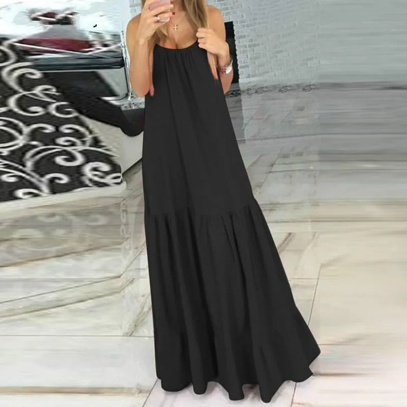 Ameision Boho для женщин Лето 2019 г. сексуальное платье без рукавов Спагетти ремень