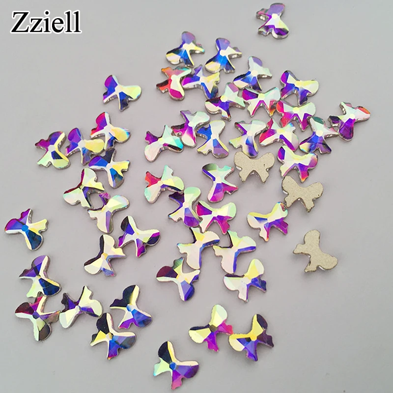 Zziell 10 шт Кристальные блестящие 3D Стразы для дизайна ногтей AB Красочные конские