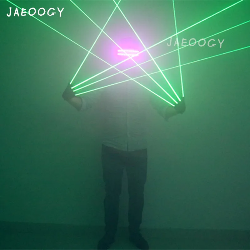 Высокое качество зеленые лазерные перчатки шоу на Хэллоуин Танцы светящийся