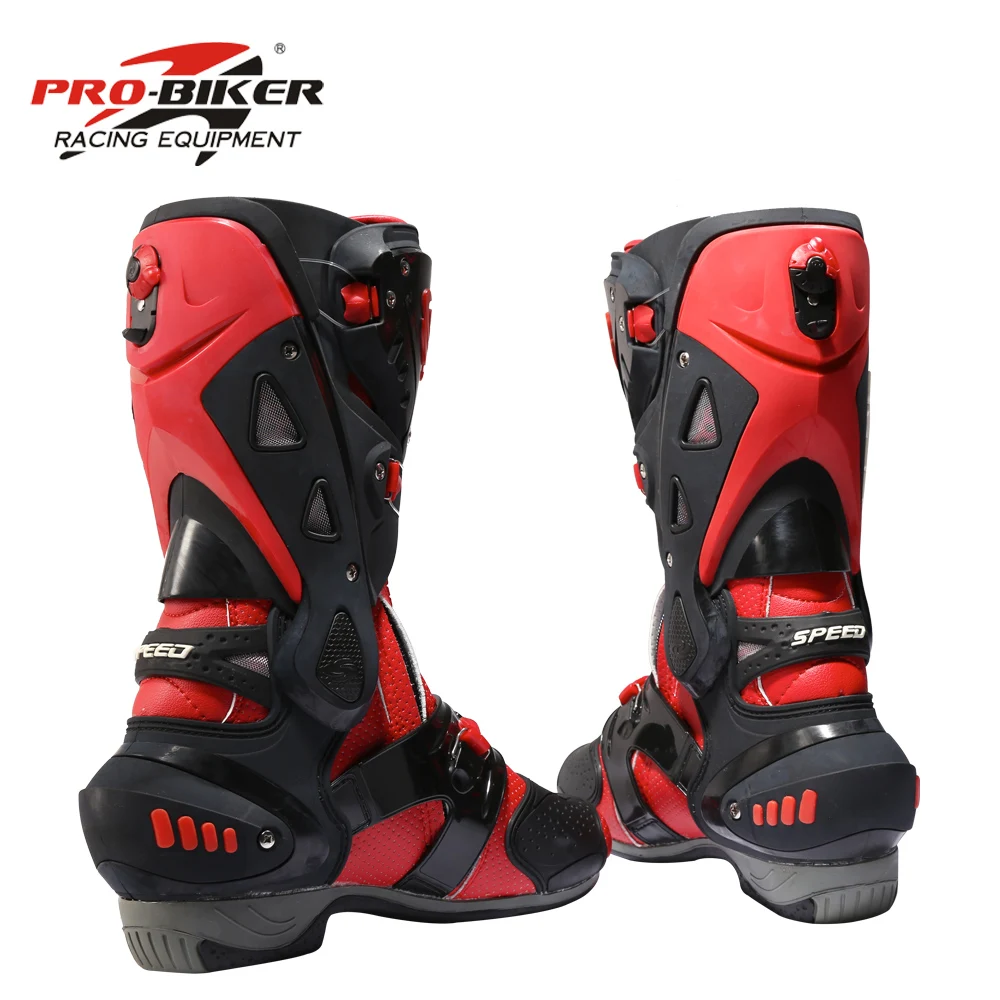 Мотоциклетные ботинки Pro Biker SPEED Racing защитное снаряжение для мотокросса кожаные