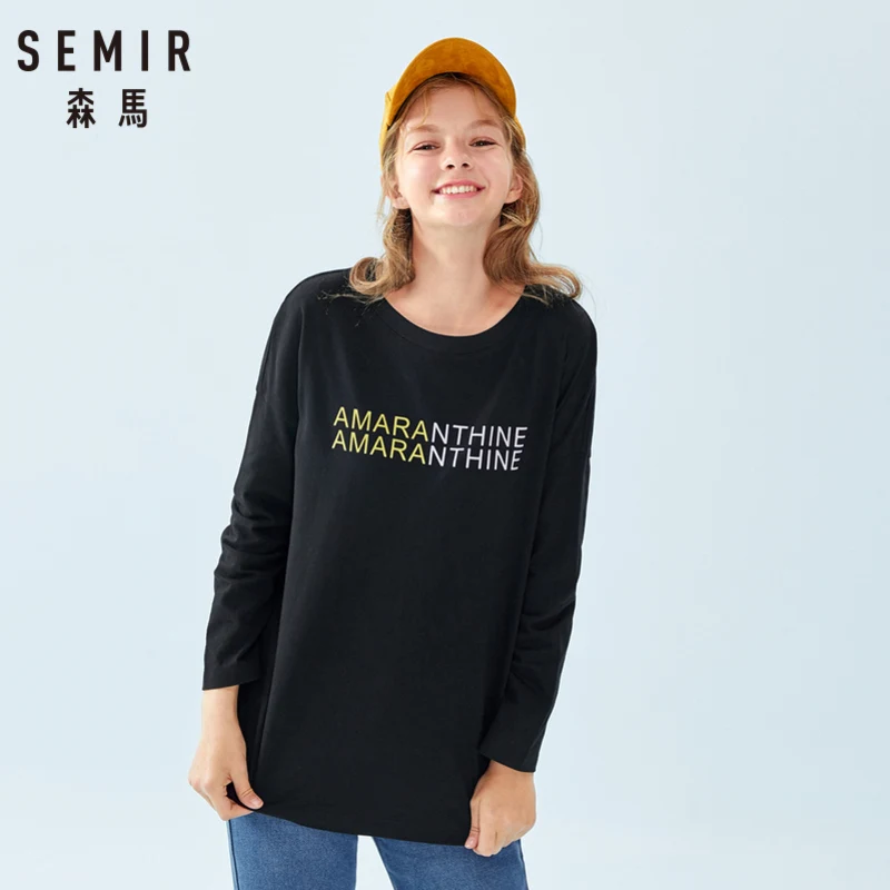 SEMIR Женская длинная футболка с графикой из 100% хлопка женская спортивная рубашка