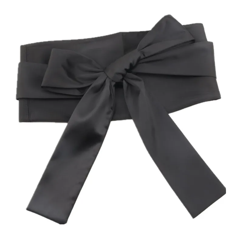 Women vintage fahsion retro Japanese style satin belt black red bow tie corset new 2019 spring summer sexy cool | Аксессуары для