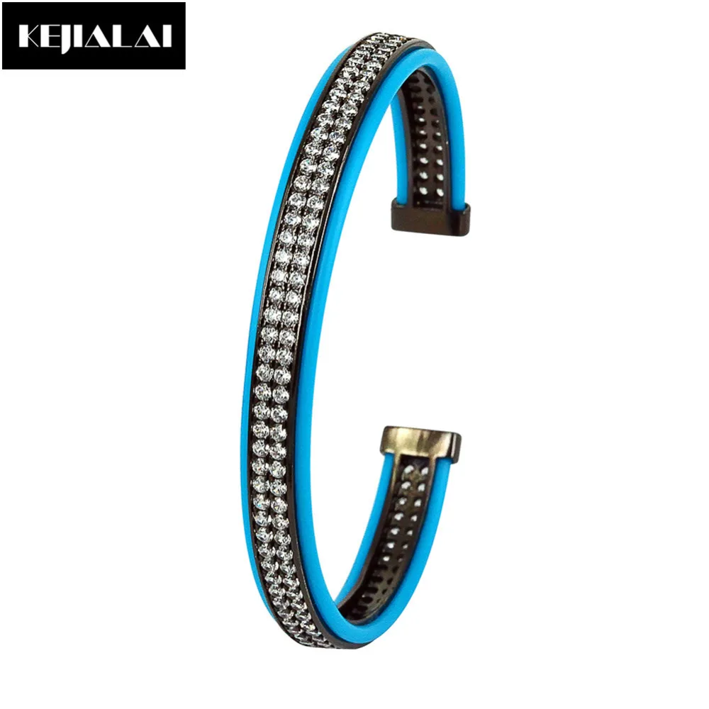 2017 Модные мужские ювелирные изделия кожаный браслет высокого качества синяя