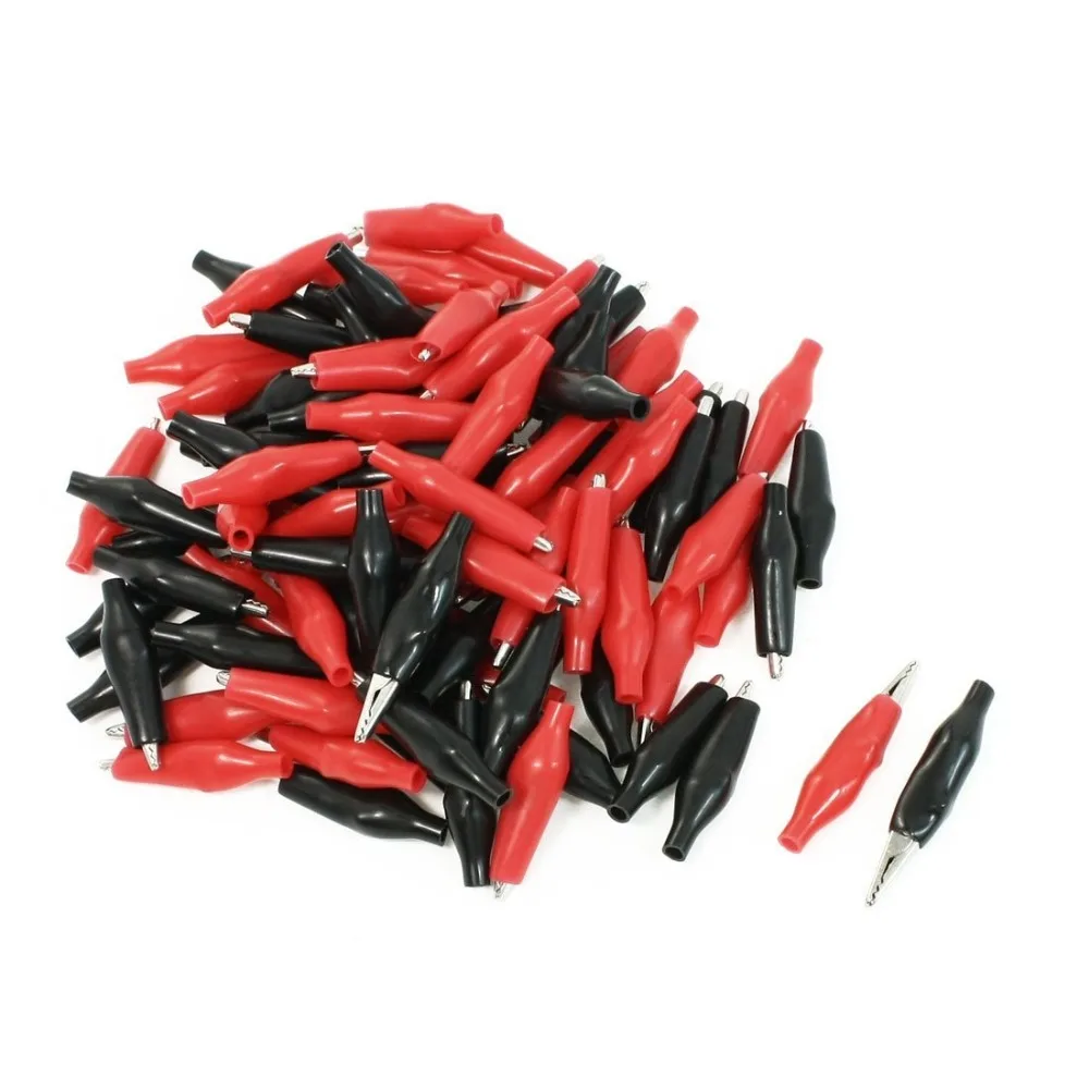 10 PCS Black Red Soft Plastic Coated Testing Probe Alligator Clips Crocodile Test Clip | Обустройство дома