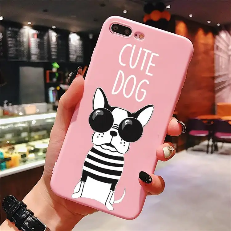 Матовый Мягкий ТПУ чехол с мультипликационным принтом Marie для iPhone XR 6 s 8 7 6 S Plus 5, чехол для iPhone X для iPhone 11 Pro XS Max, чехол для телефона в виде ракушки - Цвет: cutedog