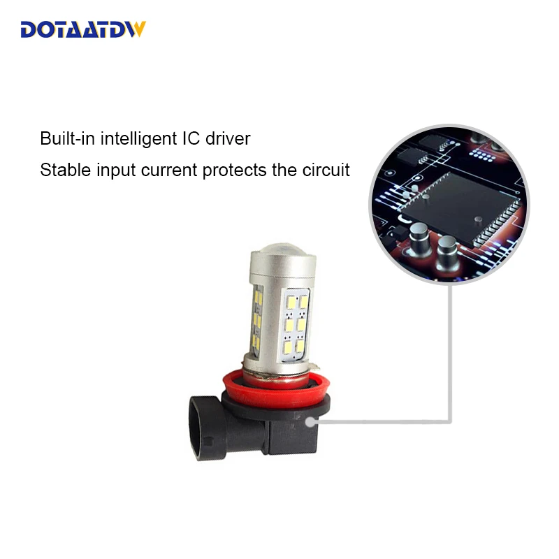 DOTAATDW 2x H11 Светодиодный противотуманный светильник 9005 HB3 9006 HB4 для passat b7 21 шт. 2835 CREE