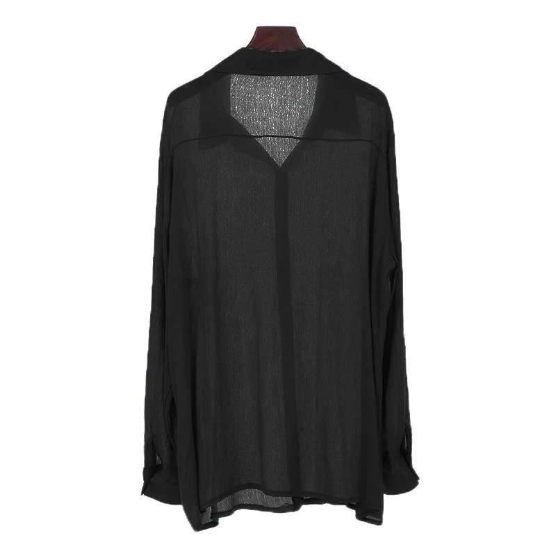 INCERUN 4XL мужские белые рубашки с длинным рукавом на лето и осень, пляжные повседневные рубашки с отложным воротником, рубашки для мужчин, одноцветные