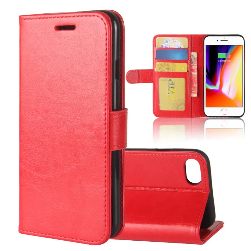 for Apple iphone 8 case PU Leather Cover Shockproof Anti-Dust With Card Pocket Business Style Flip Case |