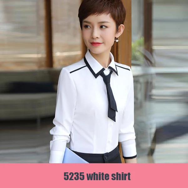 white shirt Юбка костюм женщина бизнес костюмы офис единые конструкции для женщин Элегантная Рабочая деловой костюм для плюс разме - Цвет: white shirt
