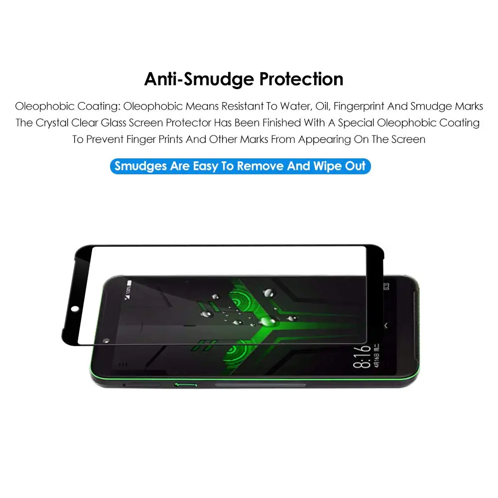 Закаленное стекло 5D 9H с полным покрытием для Xiaomi Black Shark 1 2 Защита экрана Helo
