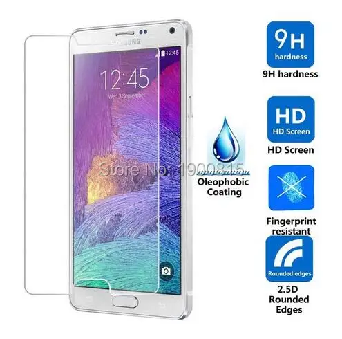 Защитное закаленное стекло для Samsung Galaxy Note 4 N910 N9100|Защитные стёкла и плёнки