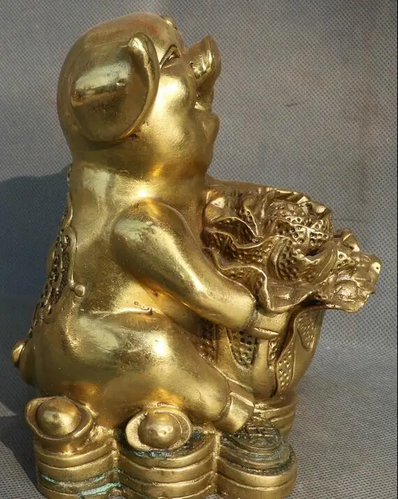 Китайский фэн шуй медный Зодиак Животное Статуя свиньи креативное украшение |