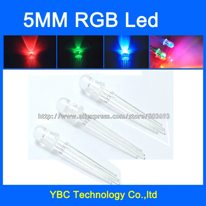 Free Shipping 1000pcs/lot 5mm RGB LED Common Anode/Common Cathode 4Pin F5 Red/Green/Blue Round Water Clear Diodes |