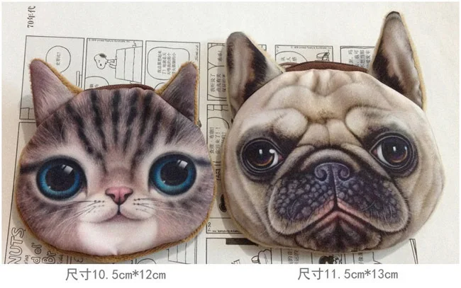 Кошелек для монет полный каталог животных 3D Печатный узор новая необычная сумка для собак с фабрики Мопс ткань мешок детский кошелек