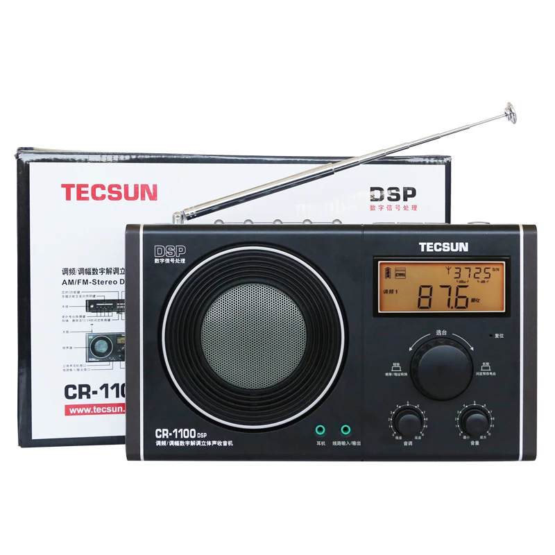 Tecsun CR 1100DSP FM AM цифровая Демодуляция DSP Radio легкое управление высокая