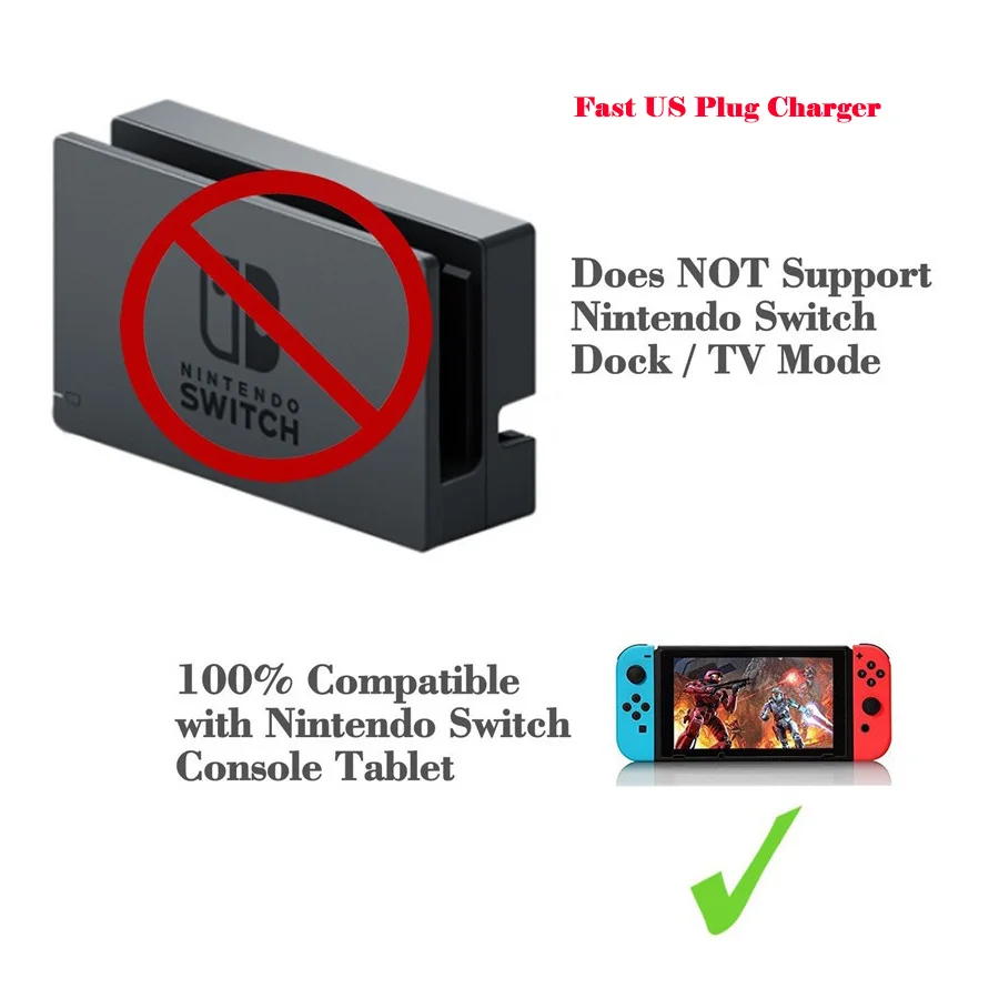Зарядное устройство для Nintendo 5 футов быстрая зарядка адаптер переменного тока