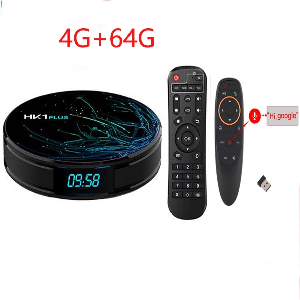 HK1 PLUS Smart TV BOX Android 9 0 OS S905X2 четырехъядерный DDR3 4 Гб 64 2 4G/5 8G двойной WIFI USB3.0 BT4.0 4K HDR H.265