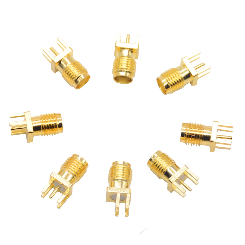 

10PCS 1.6mm SMA Female Jack Solder Nut Edge PCB Clip Straight Mount Gold Plated RF Connector Receptacle Solder