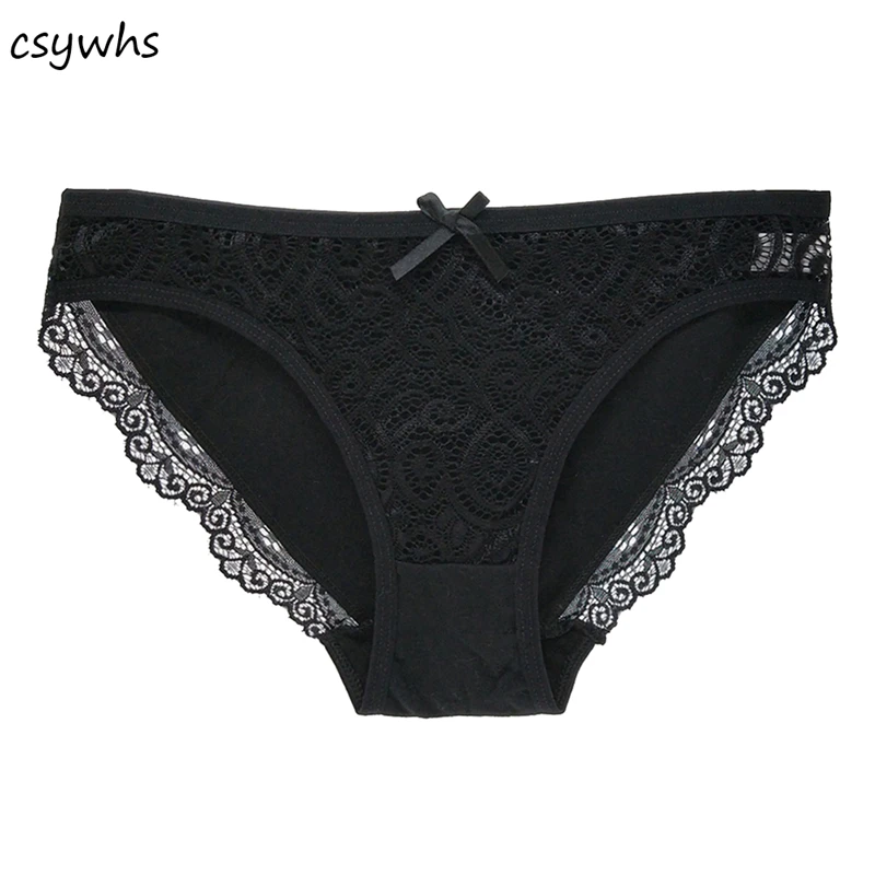 CSYWHS 3 шт./партия кружевные прозрачные женские трусики хлопковые сексуальные