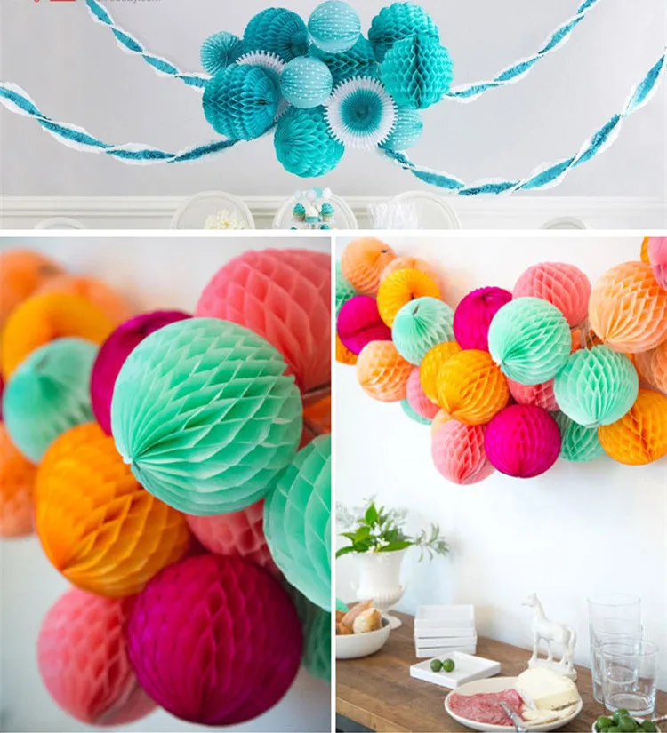 

15cm Birthday Party Home Decorations Wedding Decoration Artificial Honeycomb paper Flowers DIY Hanging Ornaments 10pcs/lot