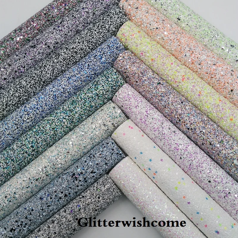 Glitterwishcome 21X29 см A4 Размеры синтетическая кожа, темные Цвета с эффектом блестящей кожи, тканевый Виниловый фон для банты, GM040A