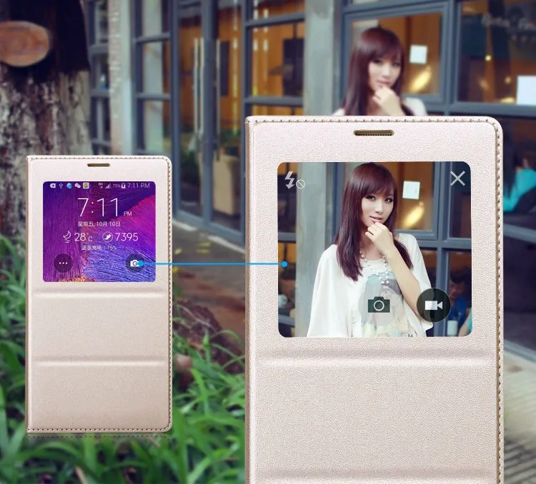Чехол-книжка для Samsung Galaxy Note 4 N9100 кожа | Мобильные телефоны и аксессуары