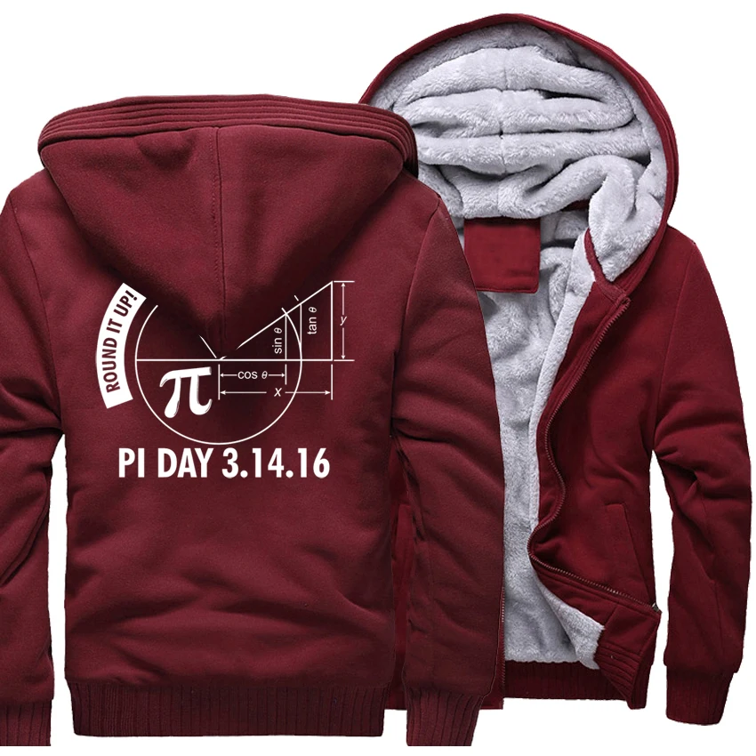 

Fashion Streetwear Harajuku Hoodie 2019 Winter New Fleece Thick Sweatshirt Print Pi Day 3.1416 Round It Up Math Graph STEM Hoody