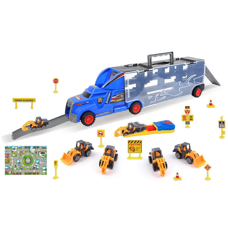 

Cargo Truck Engineering Trucks Models With City Map And Slide Track