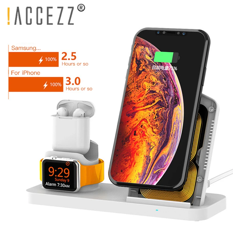 10 Вт Qi Беспроводное зарядное устройство Подставка для Iphone X XS MAX XR 8 Быстрая